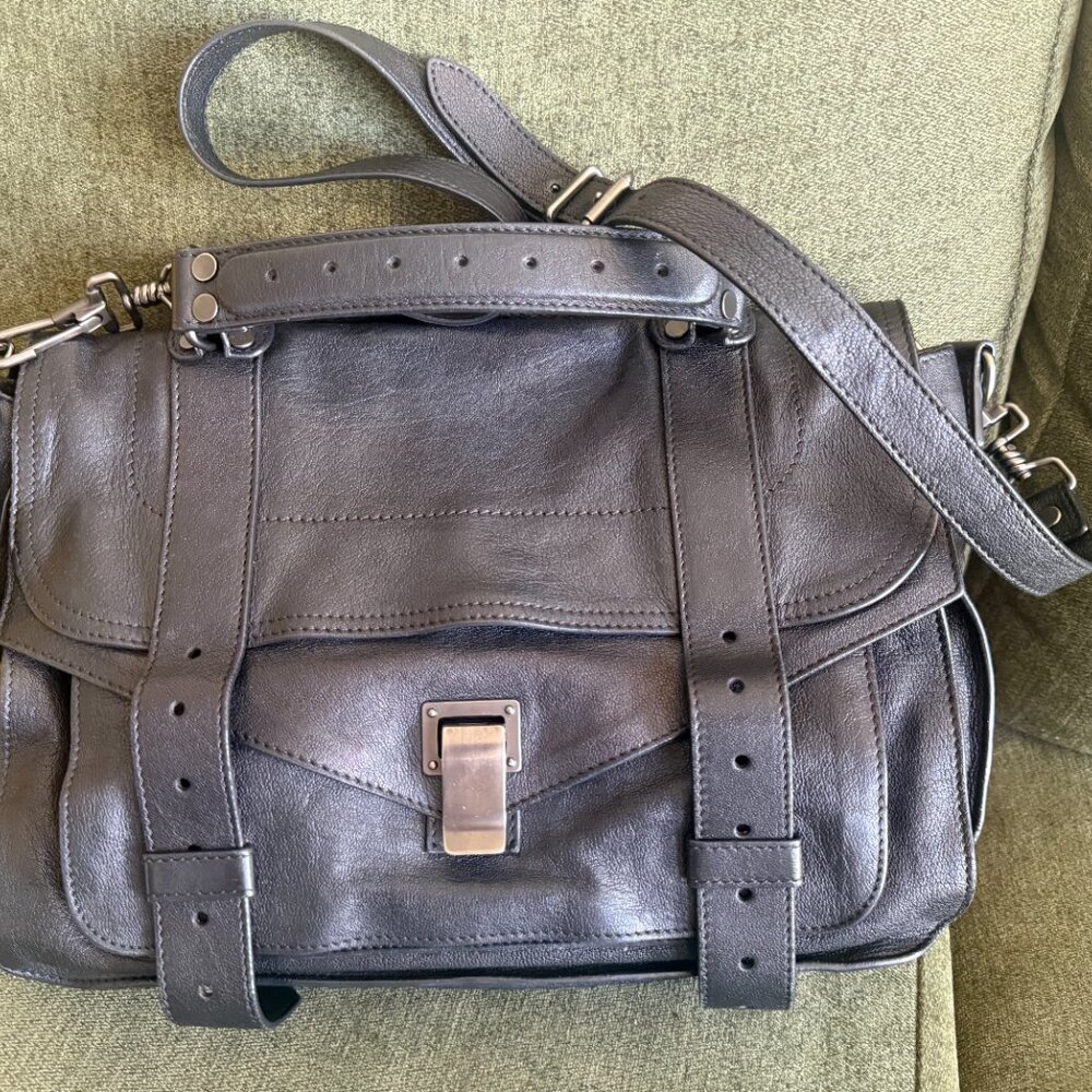 Proenza Schouler PS1 Medium Bag in Gunmetal Black